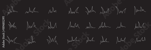Grass line doodle. Outline grassland or meadow sketch, simple field design.