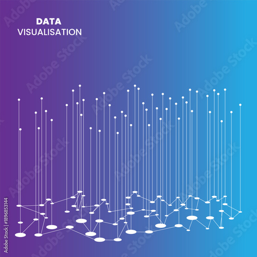 Big Data Visual Information Background Vector, Social Network Connections and Digital Communication Concept for Technology, Analytics and Data Science