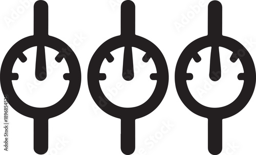 Adjustment knobs icon set in clean vector EPS style, ideal for UI, settings, controls, apps, and web design.