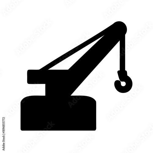Black silhouette illustration of a construction crane or a heavy lifter machine