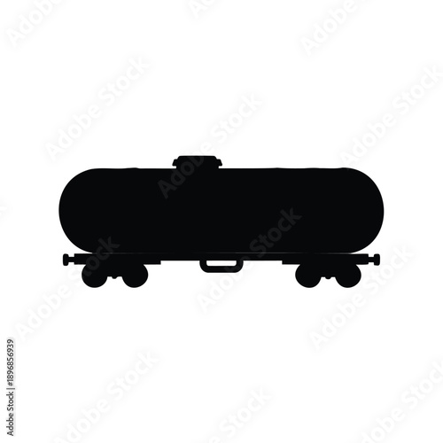 Silhouette of a Railroad Tank Car, Illustrating Industrial Transportation and Infrastructure