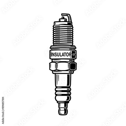 Vintage Spark Plug Illustration for Automotive and Engine Concepts.