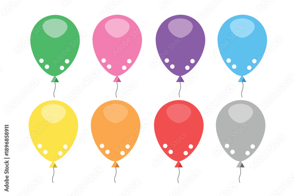 Naklejka premium Birthday and party colorful balloons isolated on white background