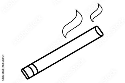 Cigarette icon vector,  Cigar outline art, Smoking logo.