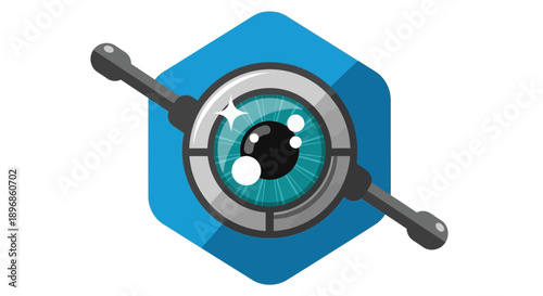 Futuristic Eye with Mechanical Components.