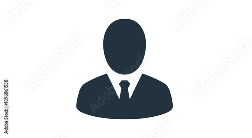 Businessman Icon Silhouette in Suit and Tie.