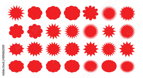 Comic explosion speech bubble vector shapes, speech bubble silhouettes, starburst designs in black. Ideal for graphic design, comic book art, pop art, and digital illustrations