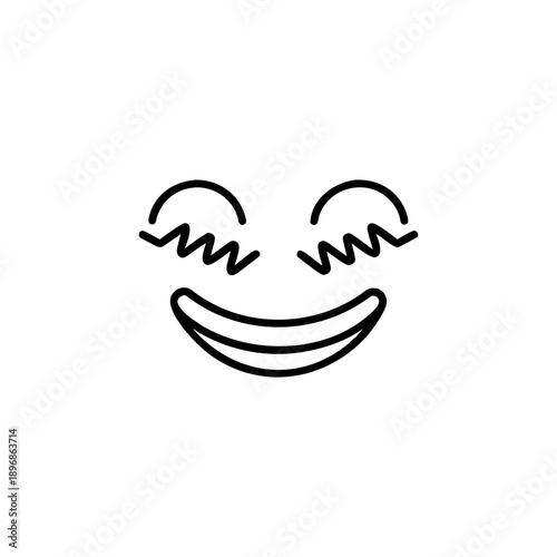 April Fools Day Zigzag Smile Outline with Doodle Style Expression Vector illustration