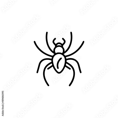 Minimal outline artwork of a fake spider prank for humorous design On white Background Vector illustration