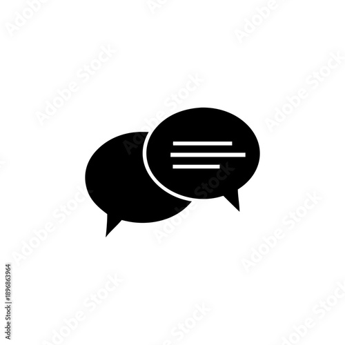 Minimal Two Speech Bubbles Symbol Showing Conversation and Social Interaction Vector illustration