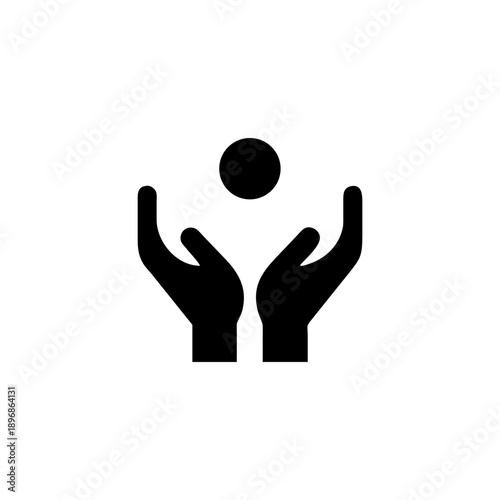 Supportive Hands Raising Person Icon Showing Compassion and Assistance Vector illustration