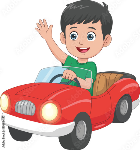 boy in car