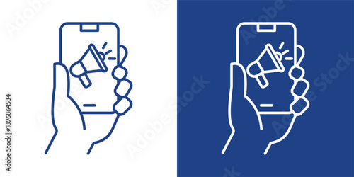 Marketing Blue And White Icon Style Collection