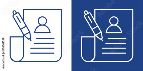 Registration Blue And White Icon Style Collection