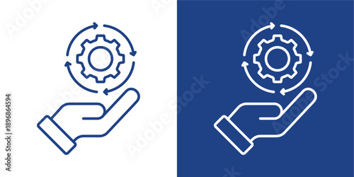 Production Blue And White Icon Style Collection