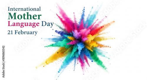 Vibrant multicolor explosion for international mother language day on february 21st symbolizing cultural diversity