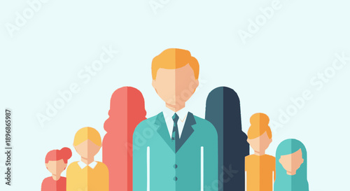 Businessman Standing Among Diverse Group People.