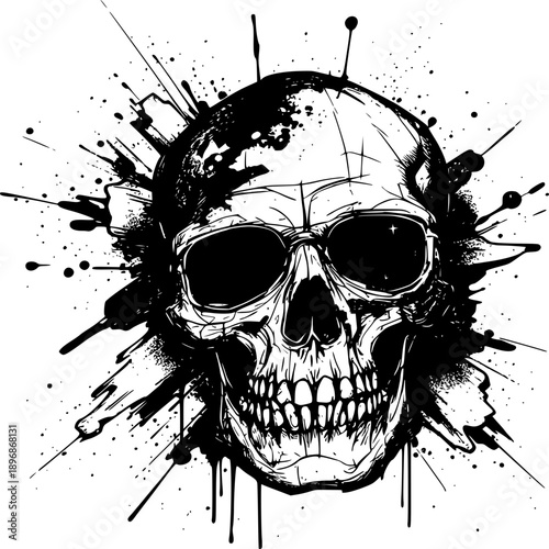 Skull and crossbones vector illustration with a bold and classic pirate symbol design