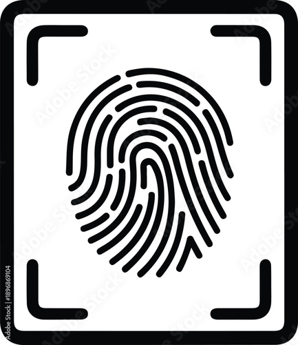 Biometric Fingerprint Scan Icon for Digital Security and Identity Verification