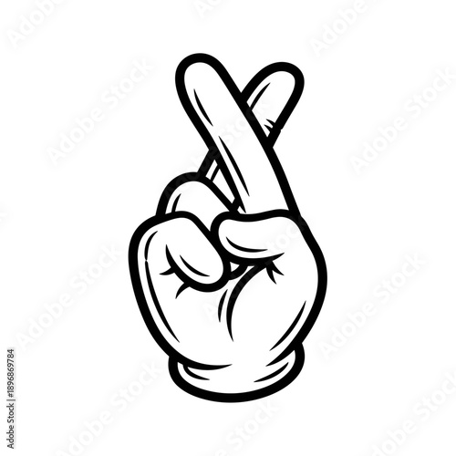 Fingers crossed hand gesture for luck and hope.