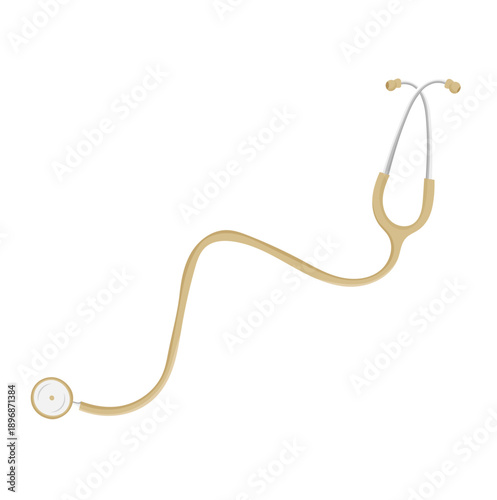 Yellow Stethoscope Medical Device Illustration Isolated on White Background