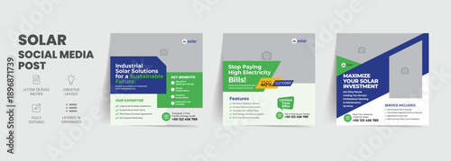 Solar Energy Business Social Media Post Banner Template
