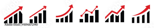 Free Download Growing graph set. Business chart with arrow. Growths chart collection. Profit growing sumbol. Progress bar. Bar diagram. Growth success arrow icon. Progress symbol. Chart increase EPS-10 - GFXLoad