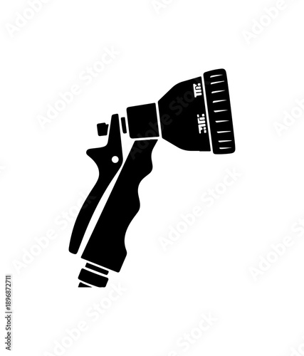 Black Silhouette Spray Gun Vector Illustration