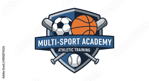 Multi Sport Academy Athletic Training Logo Emblem.