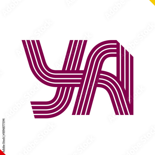 Parallel line monogram initial logo, combination of letter Y and OOO. Idea and inspiration for branding, company and corporation name abbreviation. personal and commercial purpose.