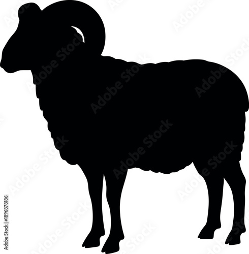 Ram sheep silhouette farm animal livestock icon