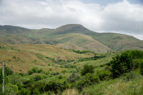 landscape with mountains and clouds