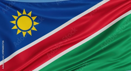 Plakat Namibia Flag Waving Against Blue Sky