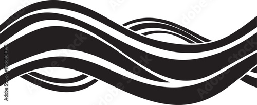 Black and white wavy lines abstract background design element