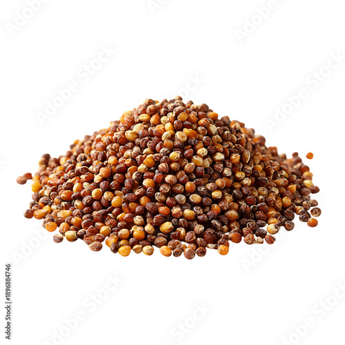 Pile of brown millet seeds for bird food nutrition and agricu png 