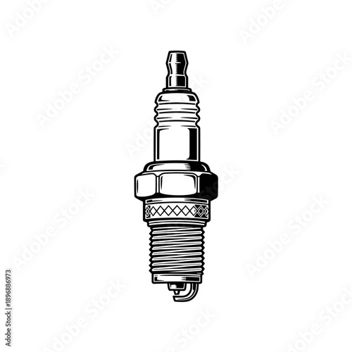 Detailed Illustration of a Single Spark Plug Component.