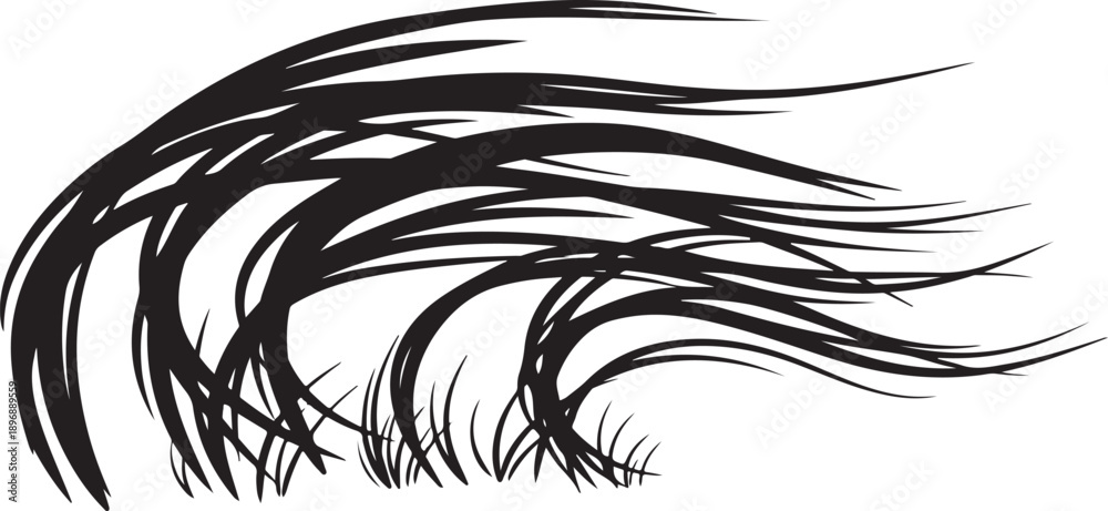Fototapeta premium Black eyelashes isolated on white background illustration design element
