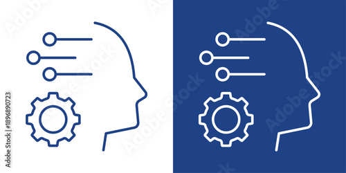 Critical Thinking Blue And White Icon Style Collection