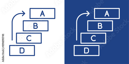 Prioritization Blue And White Icon Style Collection