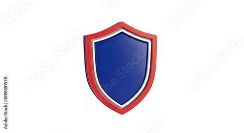 Free Download 3D Blue Shield with Red and White Outline - GFXLoad