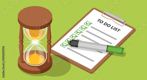 Strategic time management and efficient task execution visualized with a to-do list