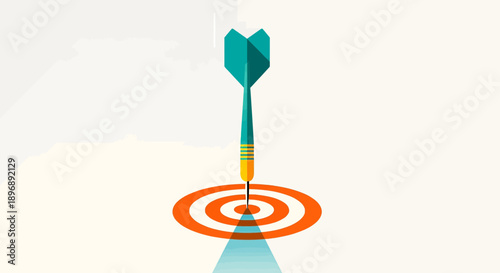 Dart striking the target's bullseye, symbolizing precision and goal achievement