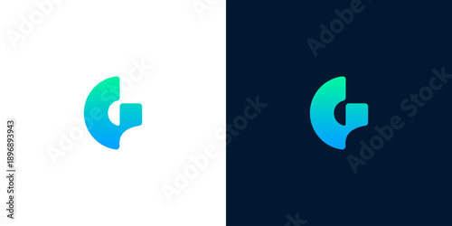 Abstract letter G logo with a dynamic blue-green gradient, suitable for modern branding, digital identities, and versatile corporate design
