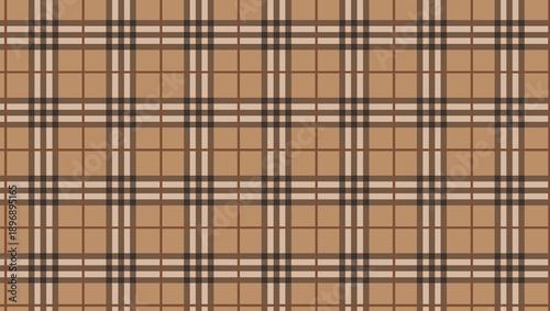 Vibrant brown plaid pattern with black and beige accents