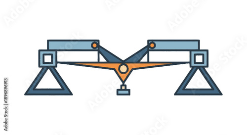 Simple Diagram of Mechanical System Components.