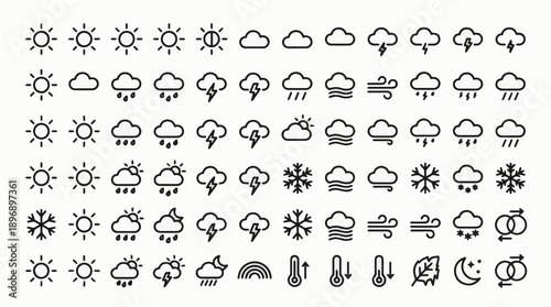 Minimal Weather Icons Collection for Apps, Dashboards, and Web UI