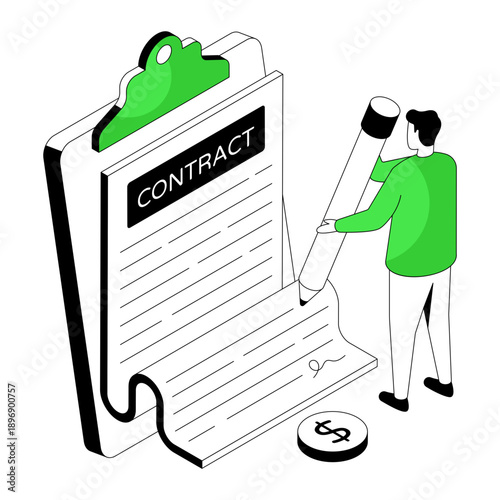 Editable design of contract paper