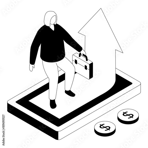 A beautiful design illustration of career progression 