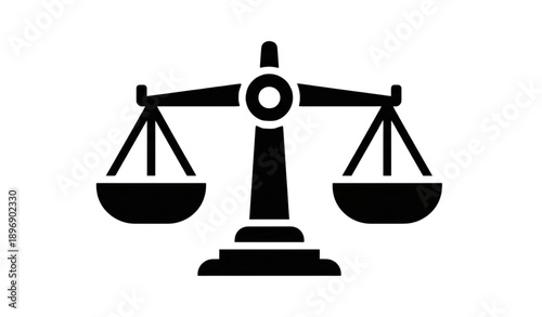 Court Justice Balance Scale Solid Glyph Icon