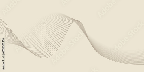 Abstract background with lines and waves. Web banner size. Element for design. Vector background for brochure, booklet, flyer, poster. Brown and beige gradient. Coffee, cafe eps10